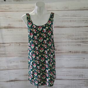 Forever 21 Teal Floral Tank Flowy Fit Sundress sz Small